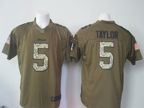 Mens Buffalo Bills 5 Tyrod Taylor Green Salute To Service 2015 Nfl Nike Limited Jersey