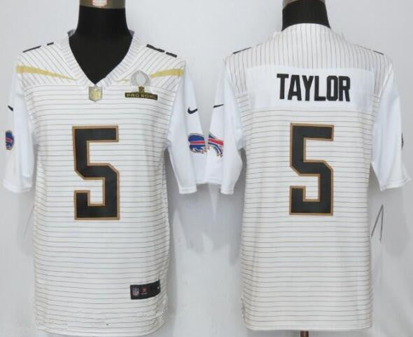 Mens Buffalo Bills 5 Tyrod Taylor White 2016 Pro Bowl Stitched Nfl Nike Elite Jersey