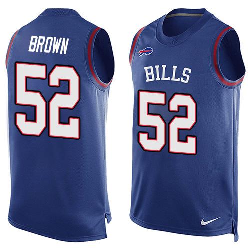 Mens Buffalo Bills 52 Preston Brown Royal Blue Hot Pressing Player Name Number Nike Nfl Tank Top Jersey
