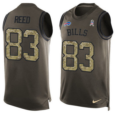 Mens Buffalo Bills 83 Andre Reed Green Salute To Service Hot Pressing Player Name Number Nike Nfl Tank Top Jersey