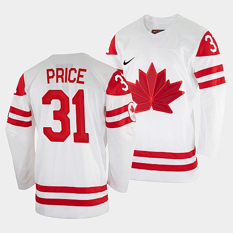 Mens Carey Price Canada Hockey White 2022 Beijing Winter Olympic 31 Home Jersey