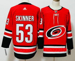 Mens Carolina Hurricanes 53 Jeff Skinner Red 2017 2018 Hockey Stitched Nhl Jersey