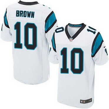 Mens Carolina Panthers 10 Corey Brown White Road Nfl Nike Elite Jersey