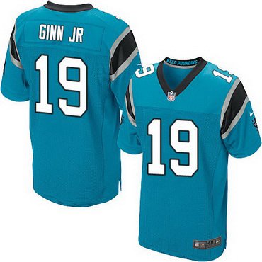 Mens Carolina Panthers 19 Ted Ginn Jr Light Blue Alternate Nfl Nike Elite Jersey