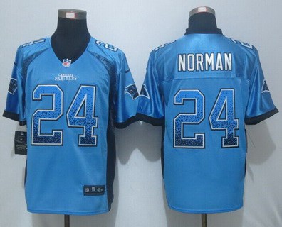 Mens Carolina Panthers 24 Josh Norman Light Blue Drift Fashion Nfl Nike Elite Jersey