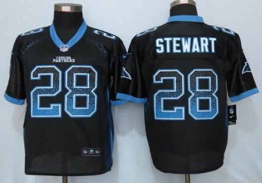 Mens Carolina Panthers 28 Jonathan Stewart Black Drift Fashion Nfl Nike Elite Jersey