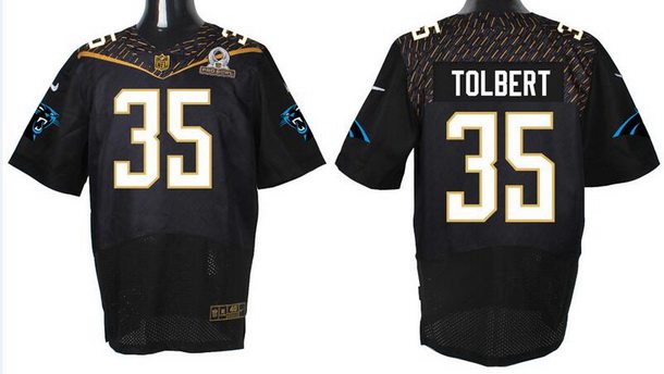 Mens Carolina Panthers 35 Mike Tolbert Black 2016 Pro Bowl Nike Elite Jersey