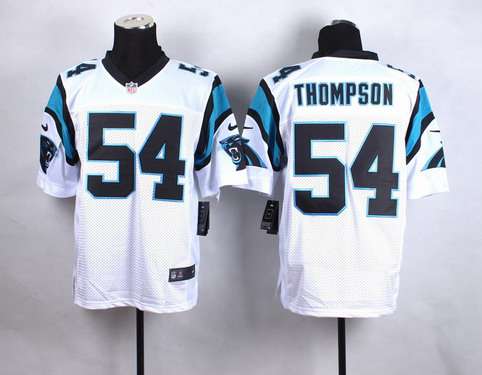 Mens Carolina Panthers 54 Shaq Thompson Nike White Elite Jersey