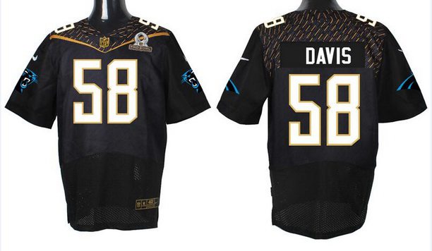 Mens Carolina Panthers 58 Thomas Davis Sr Black 2016 Pro Bowl Nike Elite Jersey