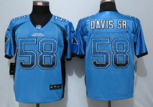 Mens Carolina Panthers 58 Thomas Davis Sr Light Blue Drift Fashion Nfl Nike Elite Jersey