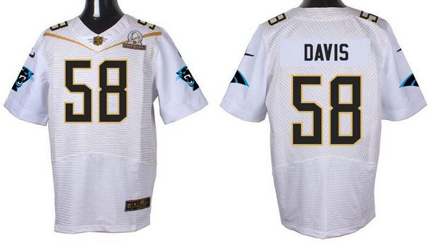 Mens Carolina Panthers 58 Thomas Davis Sr White 2016 Pro Bowl Nike Elite Jersey