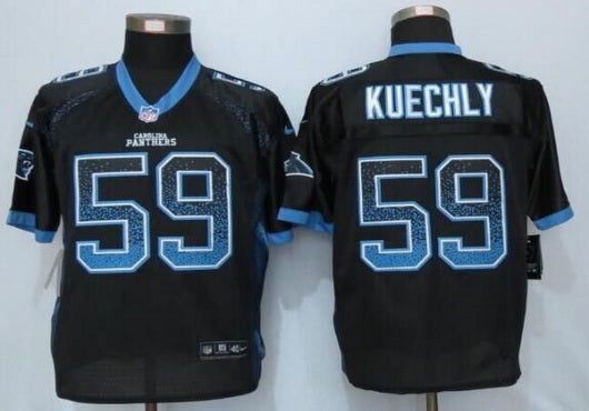 Mens Carolina Panthers 59 Luke Kuechly Black Drift Fashion Nfl Nike Elite Jersey