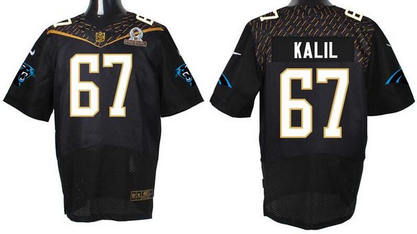 Mens Carolina Panthers 67 Ryan Kalil Black 2016 Pro Bowl Nike Elite Jersey