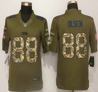 Mens Carolina Panthers 88 Greg Olsen Green Salute To Service 2015 Nfl Nike Limited Jersey