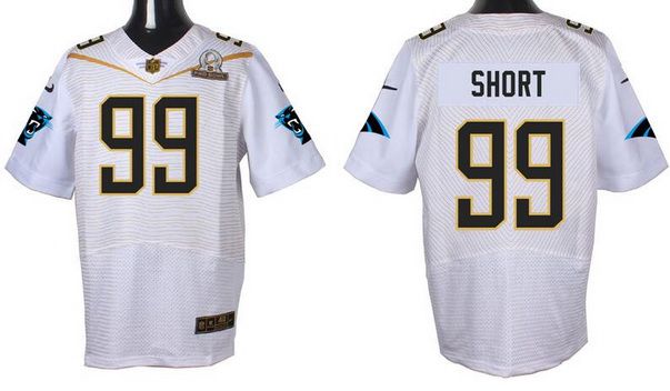 Mens Carolina Panthers 99 Kawann Short White 2016 Pro Bowl Nike Elite Jersey