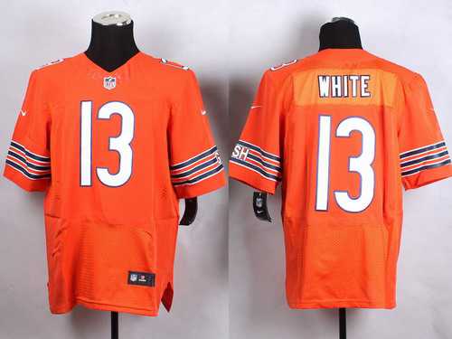 Mens Chicago Bears 13 Kevin White 2015 Nfl Draft 7th Overall Pick Nike Orange Elite Jersey