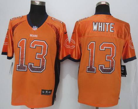 Mens Chicago Bears 13 Kevin White Nike Drift Fashion Orange Elite Jersey