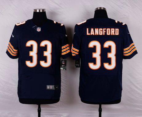 Mens Chicago Bears 33 Jeremy Langford Navy Blue Team Color Nfl Nike Elite Jersey