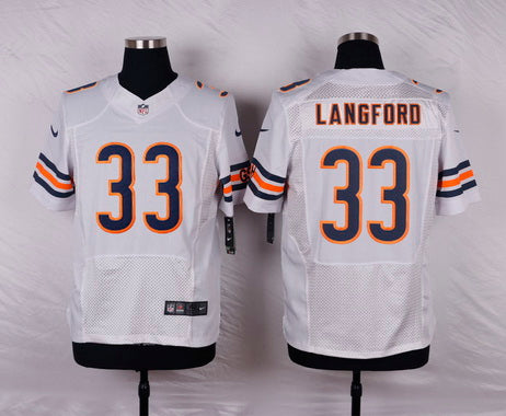 Mens Chicago Bears 33 Jeremy Langford White Road Nfl Nike Elite Jersey