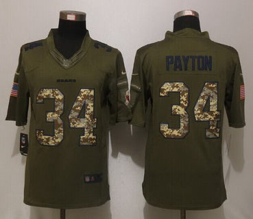 Mens Chicago Bears 34 Walter Payton Green Salute To Service 2015 Nfl Nike Limited Jersey