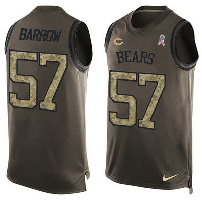 Mens Chicago Bears 57 Lamin Barrow Green Salute To Service Hot Pressing Player Name Number Nike Nfl Tank Top Jersey
