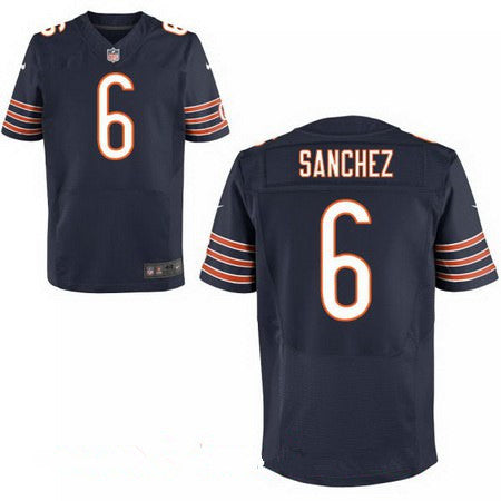 Mens Chicago Bears 6 Mark Sanchez Navy Blue Team Color Stitched Nfl Nike Elite Jersey