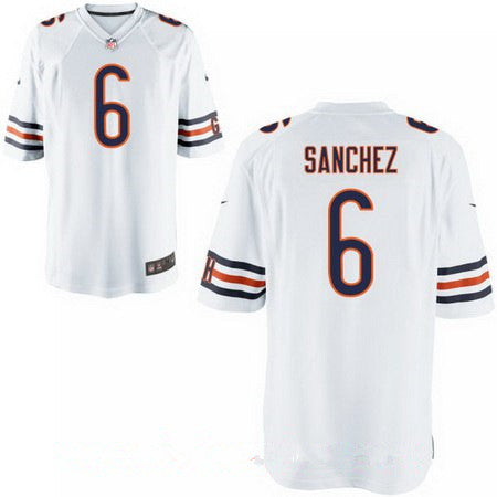 Mens Chicago Bears 6 Mark Sanchez White Road Stitched Nfl Nike Elite Jersey
