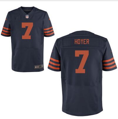 Mens Chicago Bears 7 Brian Hoyer Navy Blue With Orange Alternate Nfl Nike Elite Jersey