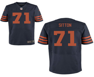 Mens Chicago Bears 71 Josh Sitton Navy Blue With Orange Alternate Stitched Nfl Nike Elite Jersey