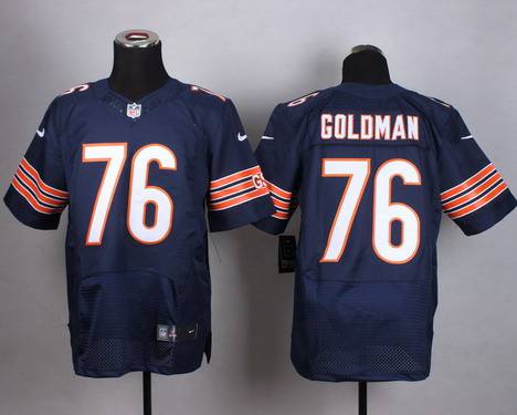 Mens Chicago Bears 76 Eddie Goldman Nike Navy Blue Elite Jersey