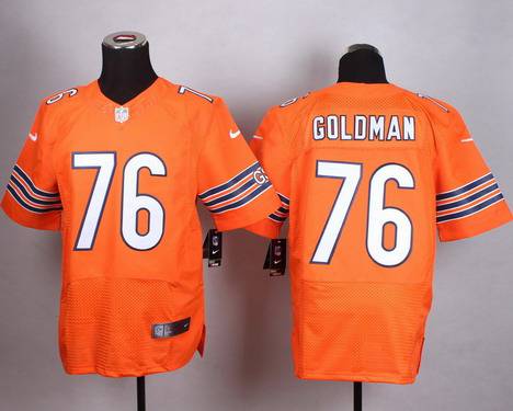 Mens Chicago Bears 76 Eddie Goldman Nike Orange Elite Jersey