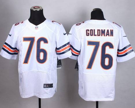 Mens Chicago Bears 76 Eddie Goldman Nike White Elite Jersey