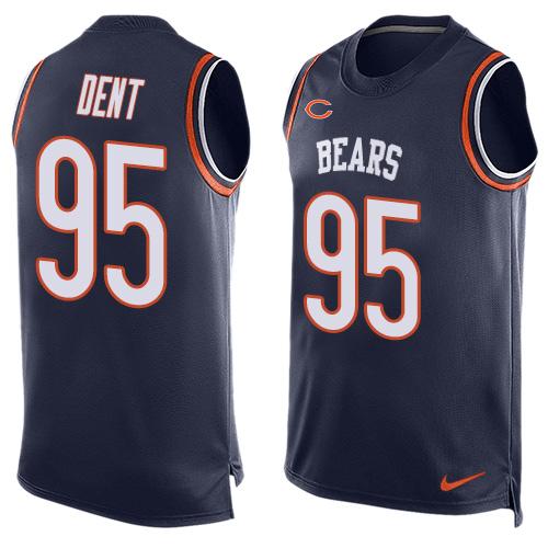 Mens Chicago Bears 95 Richard Dent Navy Blue Hot Pressing Player Name Number Nike Nfl Tank Top Jersey