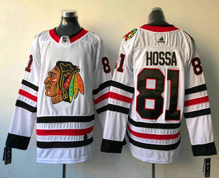 Mens Chicago Blackhawks 81 Marian Hossa White 2017 2018 Hockey Stitched Nhl Jersey