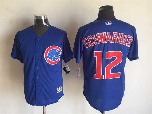 Mens Chicago Cubs 12 Kyle Schwarber Blue Alternate 2015 Mlb Cool Base Jersey