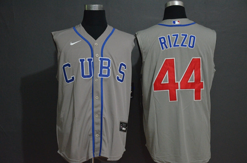 Mens Chicago Cubs 44 Anthony Rizzo Grey 2020 Cool And Refreshing Sleeveless Fan Stitched Mlb Nike Jersey