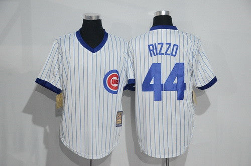 Mens Chicago Cubs 44 Anthony Rizzo Stitched Mlb 1988 Majestic Cool Base Cooperstown Collection Player Jersey