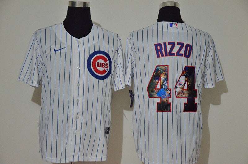 Mens Chicago Cubs 44 Anthony Rizzo White Unforgettable Moment Stitched Fashion Mlb Cool Base Nike Jersey