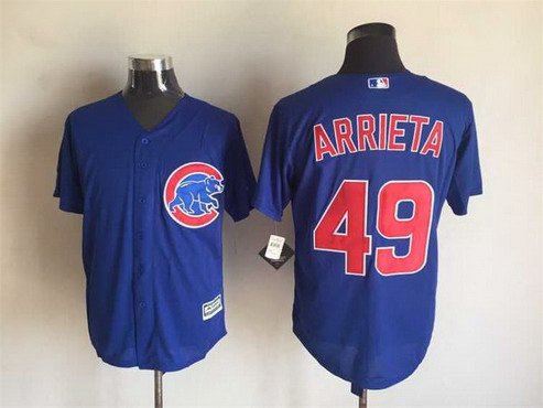 Mens Chicago Cubs 49 Jake Arrieta Blue Alternate 2015 Mlb Cool Base Jersey