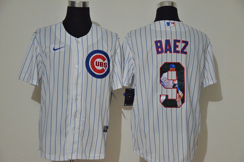 Mens Chicago Cubs 9 Javier Baez White Unforgettable Moment Stitched Fashion Mlb Cool Base Nike Jersey