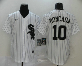 Mens Chicago White Sox 10 Yoan Moncada White Stitched Mlb Cool Base Nike Jersey