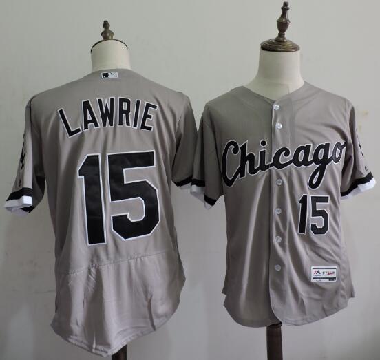 Mens Chicago White Sox 15 Brett Lawrie Gray Road 2016 Flexbase Majestic Baseball Jersey