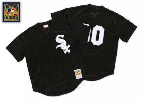 Mens Chicago White Sox 30 Tim Raines Black 1991 Throwback Mesh Batting Practice Stitched Mlb Mitchell Ness Jersey