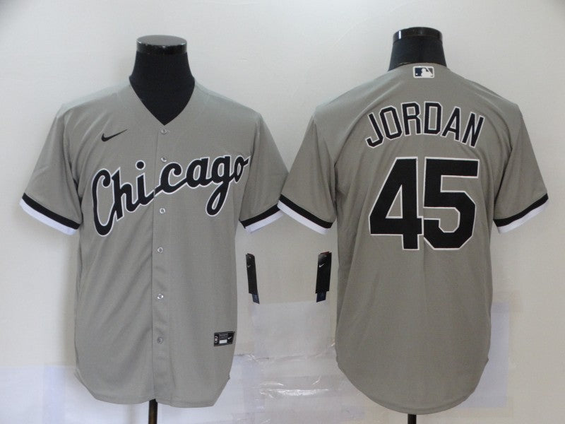 Mens Chicago White Sox 45 Michael Jordan Grey Stitched Mlb Cool Base Nike Jersey