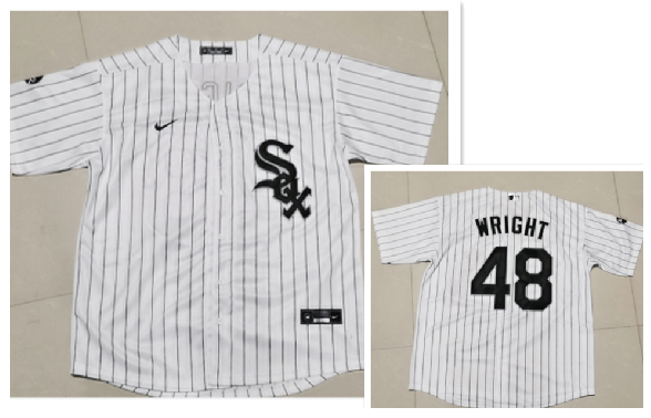Mens Chicago White Sox 48 Mike Wright Jrwhite Pinstripe Stitched Mlb Cool Base Nike Jersey