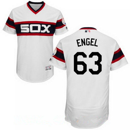 Mens Chicago White Sox 63 Adam Engel White Pullover Stitched Mlb Majestic Flex Base Jersey