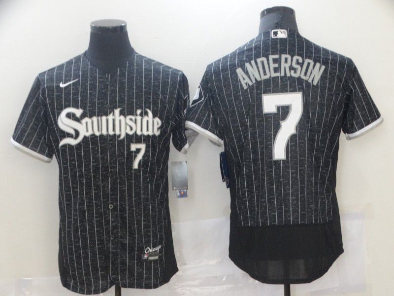 Mens Chicago White Sox 7 Tim Anderson Black 2021 City Connect Stitched Mlb Flex Base Nike Jersey
