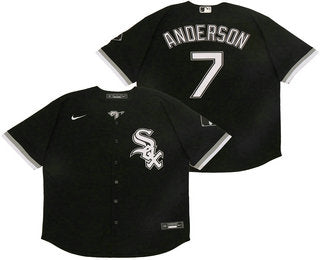 Mens Chicago White Sox 7 Tim Anderson Black Stitched Mlb Flex Base Nike Jersey