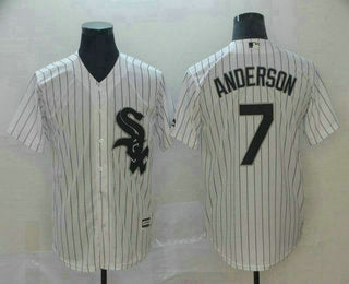 Mens Chicago White Sox 7 Tim Anderson White Stitched Mlb Cool Base Jersey