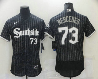 Mens Chicago White Sox 73 Yermin Mercedes Black 2021 City Connect Stitched Mlb Flex Base Nike Jersey